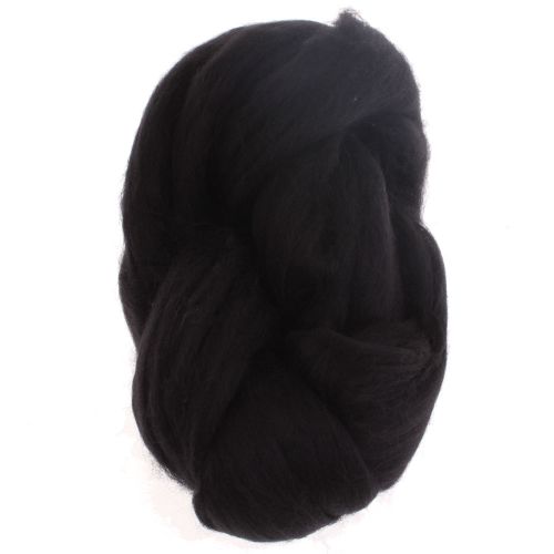 102. Merino Fibre Top - Black  Col Nero