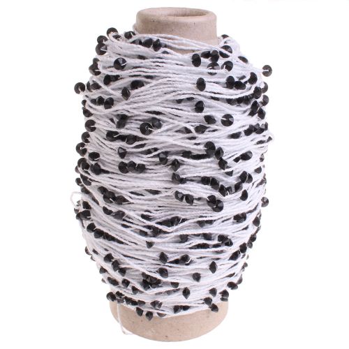 110. Trimming Effect Yarn - 11218 White / Black